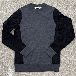 Tory Burch Charcoal and Black Crewneck Sweater